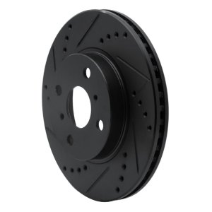 Scion IQ Brake Rotor (1) - Front Left - R1 Concepts - Drilled & Slotted - Black - `06-`19